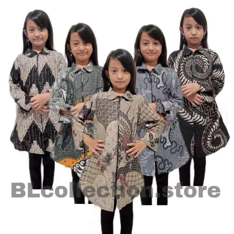 atasan Batik Tunik anak umur 2-12 tahun outfit fhasion anak cewek
