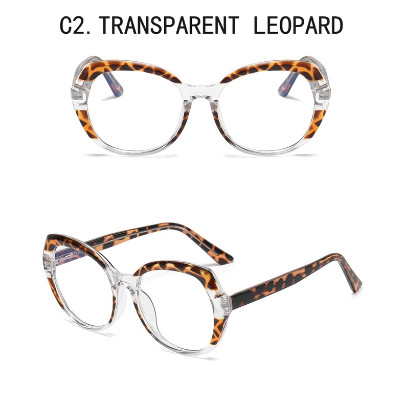Tr90 Kacamata Myopia Lensa Transparan Anti blue Light Gaya Retro Untuk Wanita