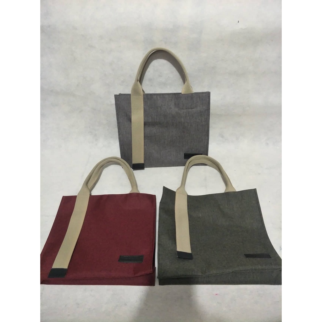 TAS KANVAS WATERPROOF  SHOPPING BAG CANVAS ANTI AIR TRENDING MURAH MERIAH HANDBAG