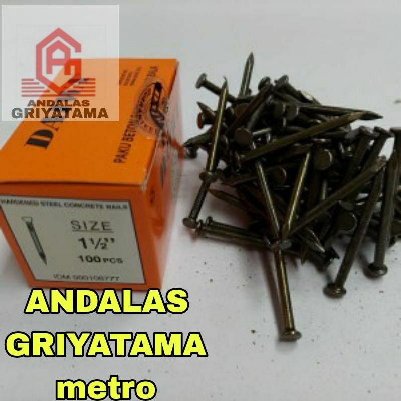 Paku Beton DAIWA (DAIKEN)/1,5 inc (4cm) PAKU BETON DAIWA (DAIKEN/CLAYTON ISI 100PCS) Berwarna kuning