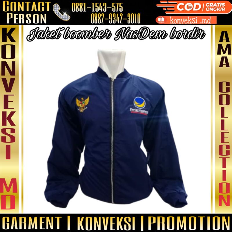 jaket boomber Nasdem full bordir/Jaket Nasdem full bordir/jaket nasdem full bordir