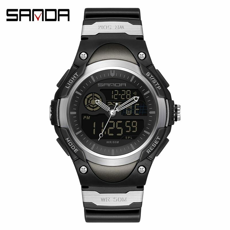 BEST SELLER SANDA 3117 Jam Tangan Pria Digital Analog Tali Rubber Shockproof Anti Air