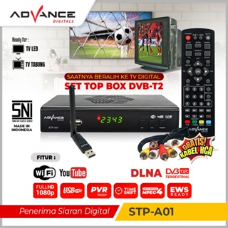 Pro Order ADVANCE Digital Set Top Box TV Penerima Siaran Digital Receiver Full HD/ STB Wifi/Youtube DVB-T2 (Bisa dapet semua channel ) Garansi 1 tahun