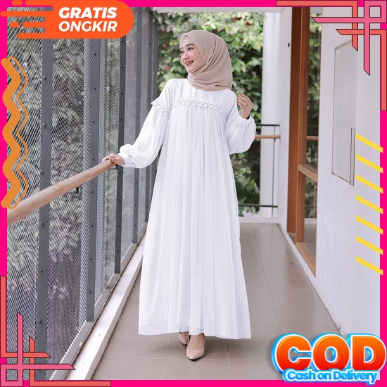 Baju Gamis Drees Stelan Pesta Lengan Panjang Wanita Remaja Dewasa Kekinian Pakaian Setelan Games Dre