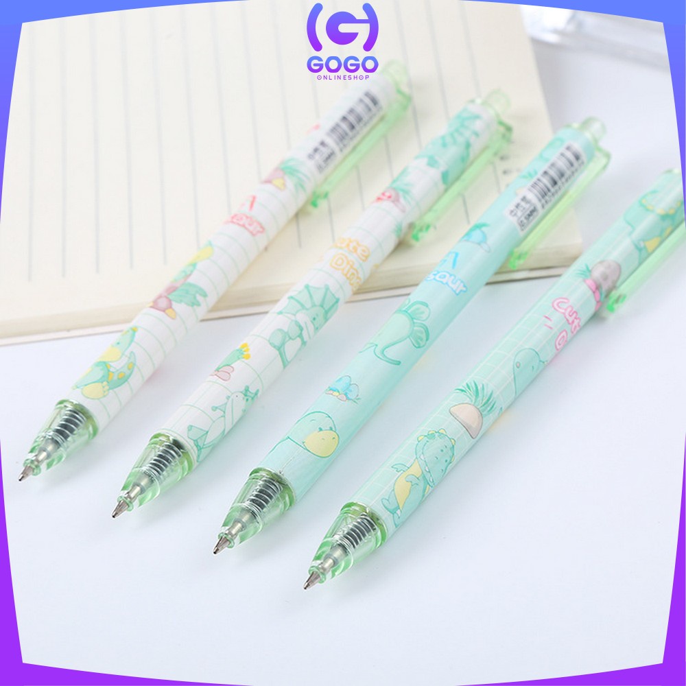 GOGO-A35 Pen Gel Mekanik Motif Cartoon Dinosaur / Pulpen Pelajar Dan Kantor Pena Lucu Motif Dino Imut