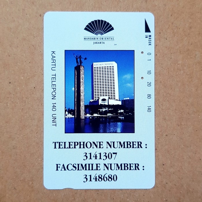 

Gaya Kartu Telpon Magnetik Jadul 140 Unit "Hotel Mandarin Oriental Jakarta" Bagus