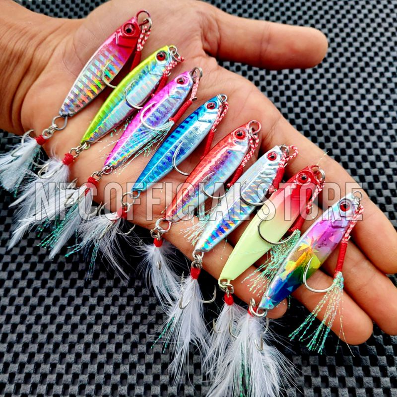 1PCS Micro jig / Metal jig / Laser jigging 7 gr 10 gr 15 gr 20 gr dg single assist hook dan treble hook