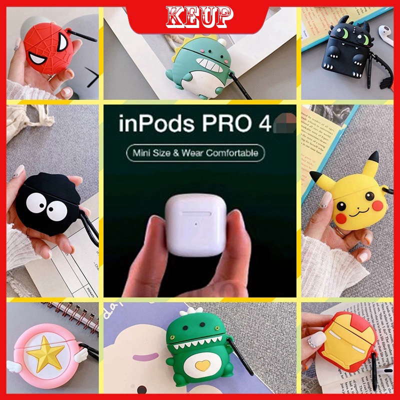 Lengan pelindung earphone pro4 Case Pro 4 Pro4 Mini 4 Kartun Silicone Pelindung Kasus Mini 4