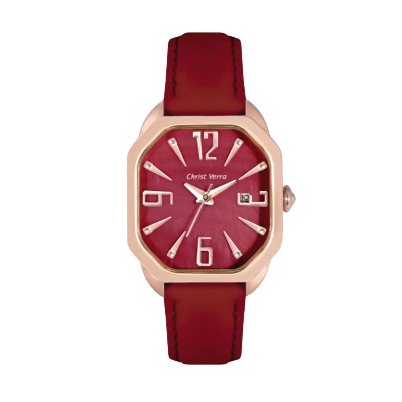 JAM TANGAN WANITA CHRIST VERRA 71636L-25 RED ORIGINAL