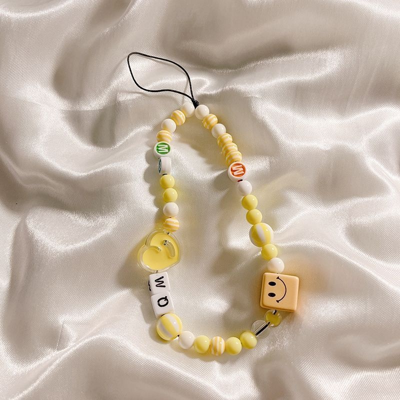 Tali Lanyard Gelang Gantungan Kunci Hias Mutiara Warna-Warni Anti Jatuh Untuk Case Hp Universal