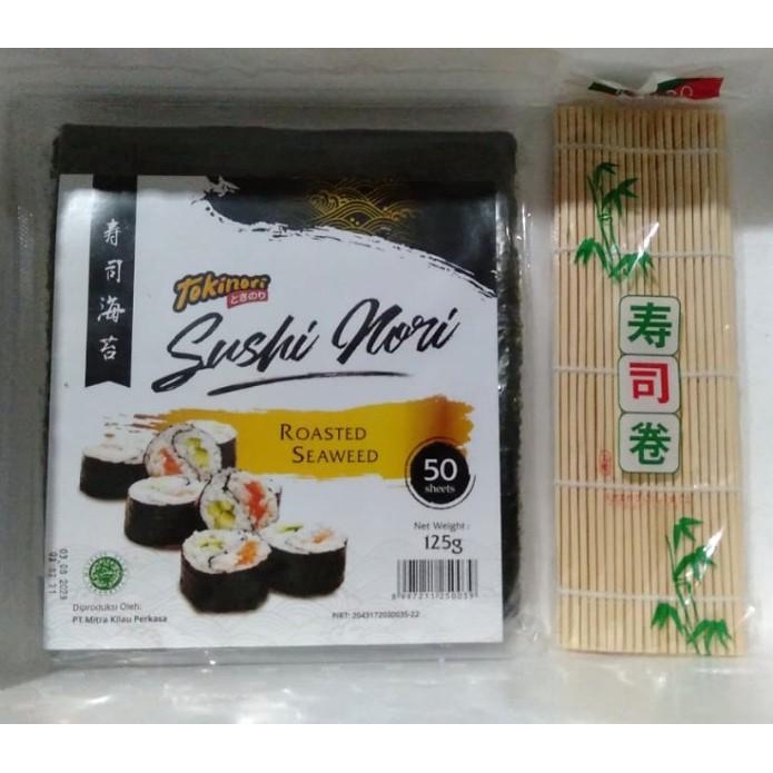 

PAKET TOKINORI 50 SHEET LEMBAR TIKAR PENGGULUNG SUSHI NORI SUSHI MAT