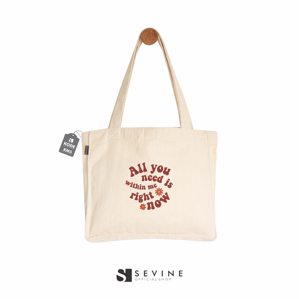 Sevine Totebag Kanvas Daisy Tas Wanita Tote Bag Dengan Kantong Laptop Kuliah Sekolah Kerja Quotes Aesthetic - KM