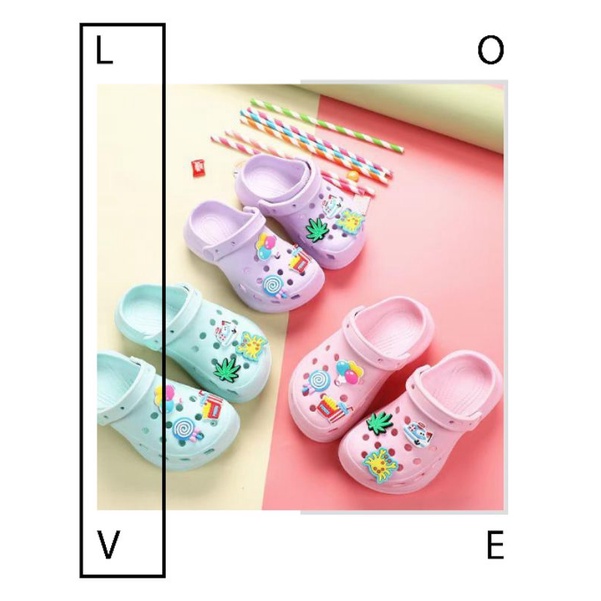 Sandal Crocs Kids Eva Classic  Lollipop Import High quality RF