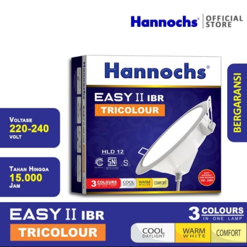 HANNOCHS EASY II IBR 3W 3 WATT TRICOLOUR / HANNOCHS EASY II 3W 3 WATT TRICOLOUR BULAT TANAM PLAFON