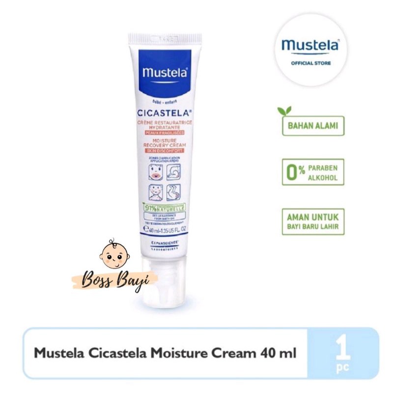 MUSTELA - Cicastela Moisture Cream 40ml / Krim Pereda Ruam, Iritasi Kulit