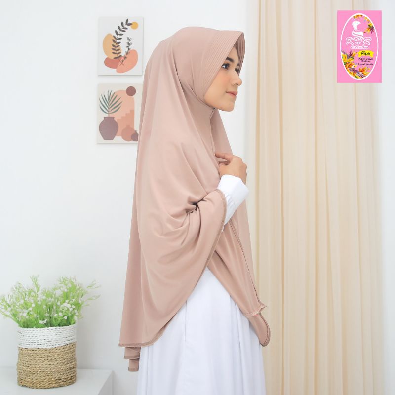 Hamidah Khimar | Bergo Hamidah Jumbo XL Spandek Jersey | Jilbab Bergo Simple Pad XL Spandek Jersey |