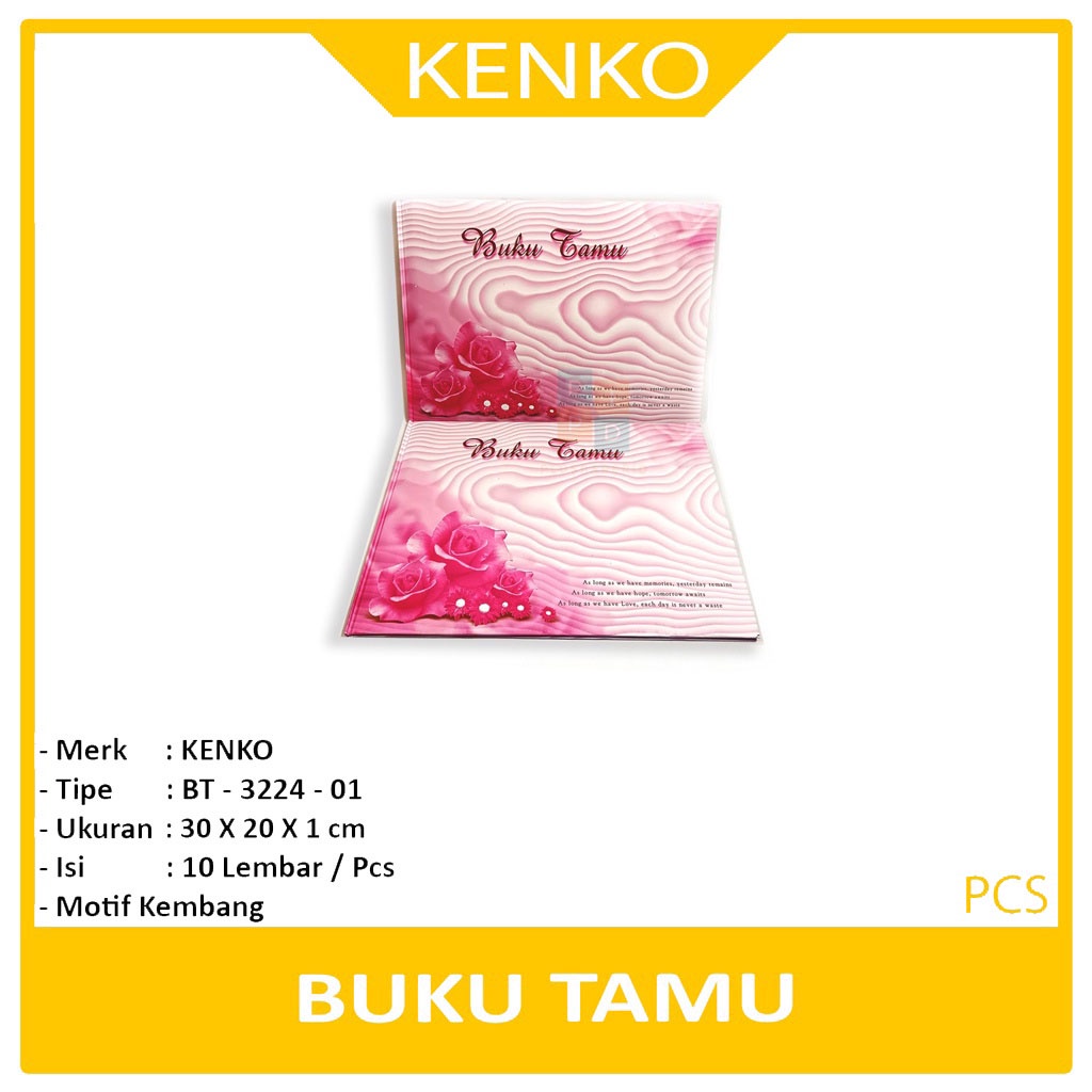 

KENKO Buku Tamu BT 3224 Motif Kembang 01