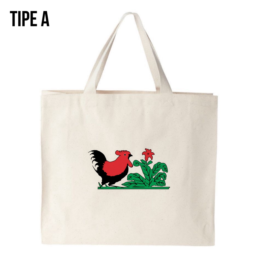 Tote Bag Canvas MANGKUK AYAM JAGO / Tas Nudie Canvas / Tote Bag Kanvas / TIPE A