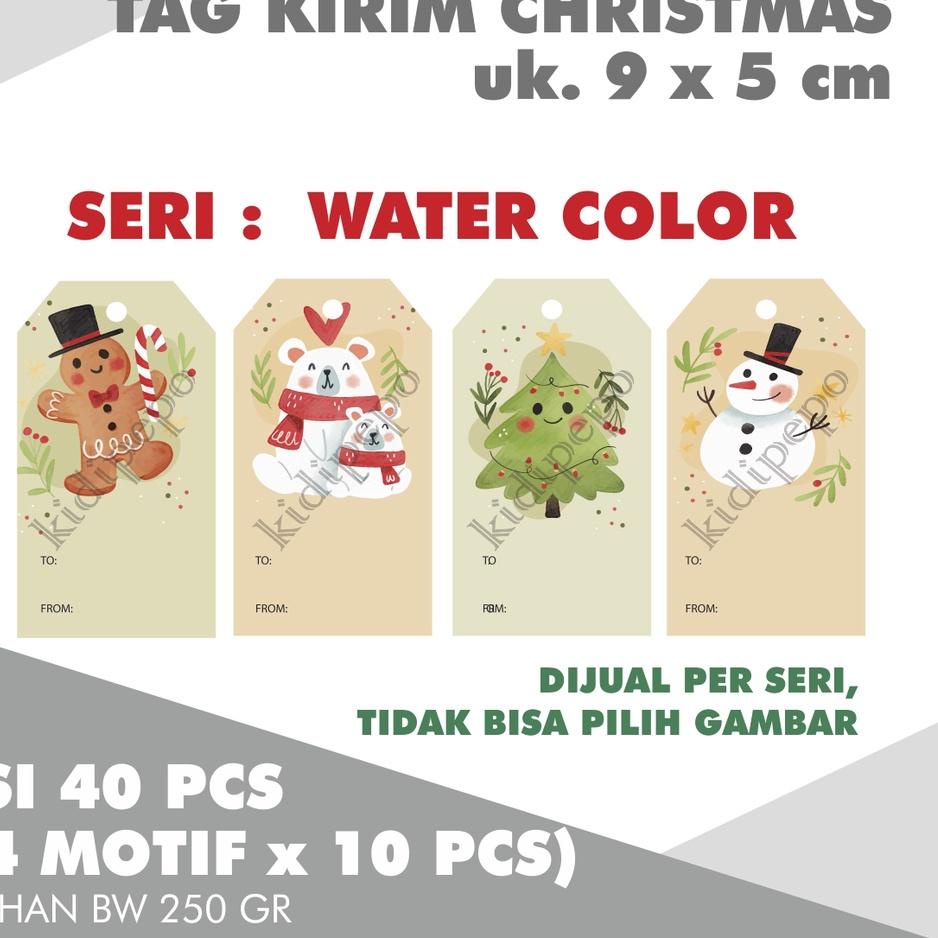 

Murah Lebay--HANGTAG KIRIM CHRISTMAS - SERI WATER COLOR – ISI 40 PCS