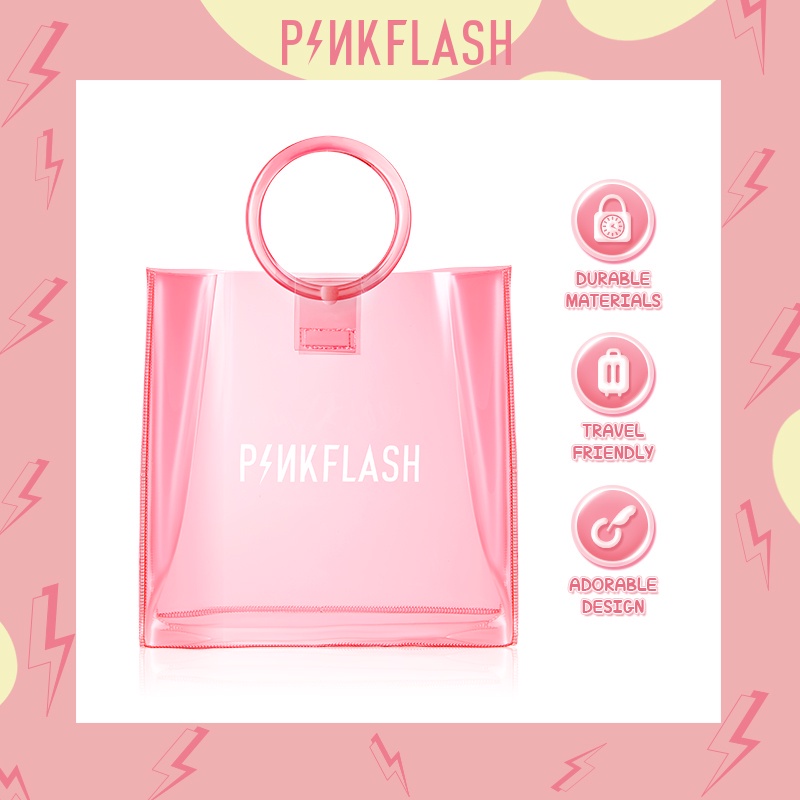 PINKFLASH PVC Makeup Bags Beauty Tote Bag Cute Travel Organizers Large Capacity Cosmetics Bag PF-T02