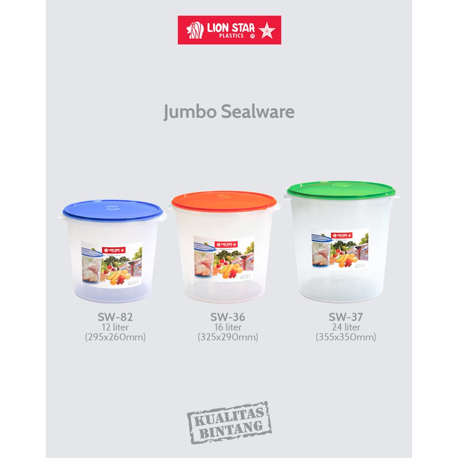 Toples Jumbo Lionstar 24 Liter - Toples Jumbo LionStar - Toples Plastik Tutup - Toples Krupuk Cemilan