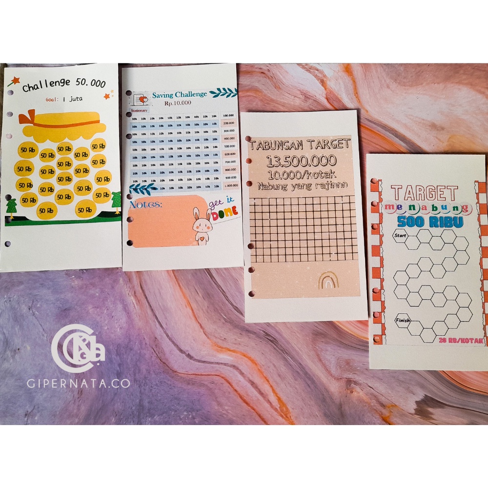

KERTAS ISI BINDER SINKING FUNDS A6 RING 6 SAVING CHALLANGE TEMPLATE MENABUNG