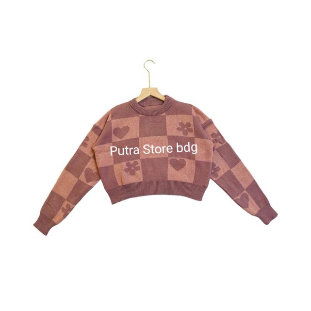 AMANDA SWEATER CROP TOP WANITA