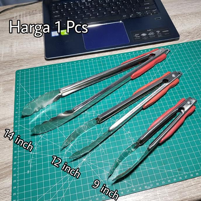 ] Penjepit Capitan Capit Makanan Kue Gorengan Tongs Stainless Plastik