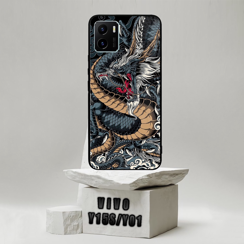 (SV34) Case Kilau Vivo Y15S/Y01 | Y15S | Y01 | Casing Hp Vivo | Pelindung Smartphone | Motif Dragon