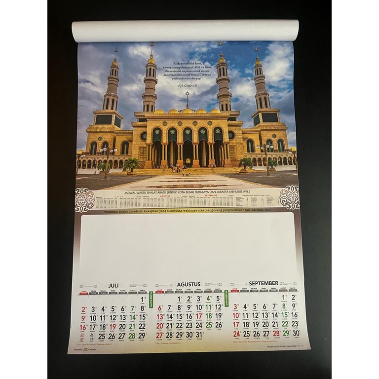 Kalender dinding Triwulan 2023 Motif Mesjid indonesia