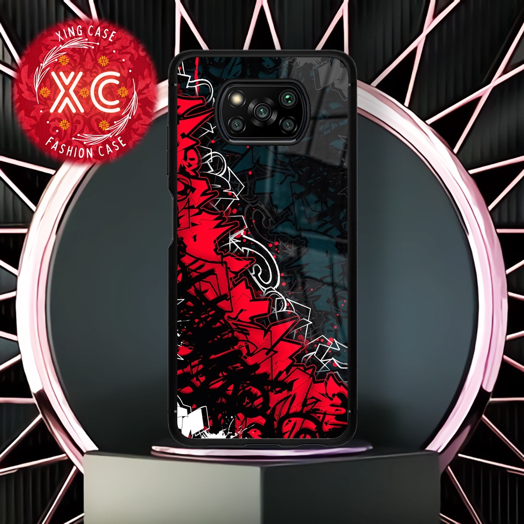 |EZ04|CASE GLOSSY POCOPHONE X3|X3 NFC|X3 PRO KILAU EFEK KACA | CASE HAPE MOTIF ABSTRAK ART|