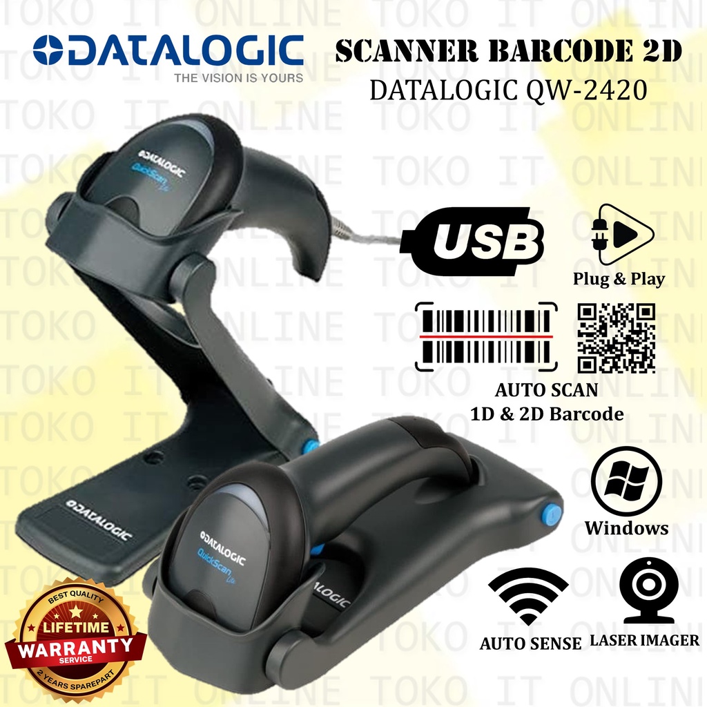 DATALOGIC QW2420 BARCODE SCANNER 2D HANDHELD QW-2420 SERI QW2400 SCAN QR CODE FAKTUR