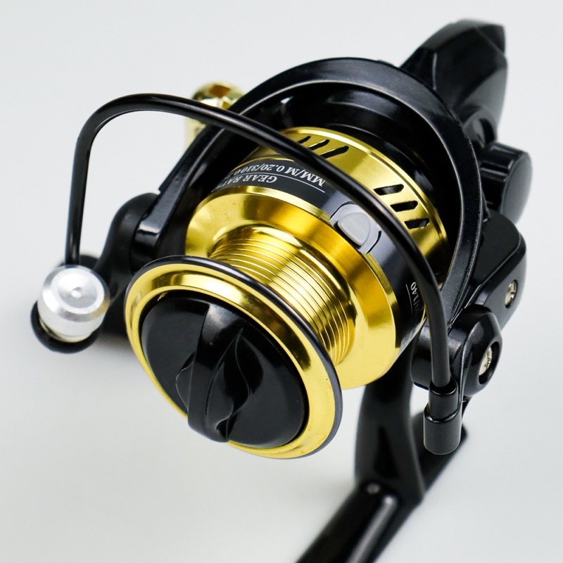 ELENXS Reel Pancing Fishing Reel Kumparan Pancing 5+1 Ball Bearing 5.2:1 - DW3000 - Black