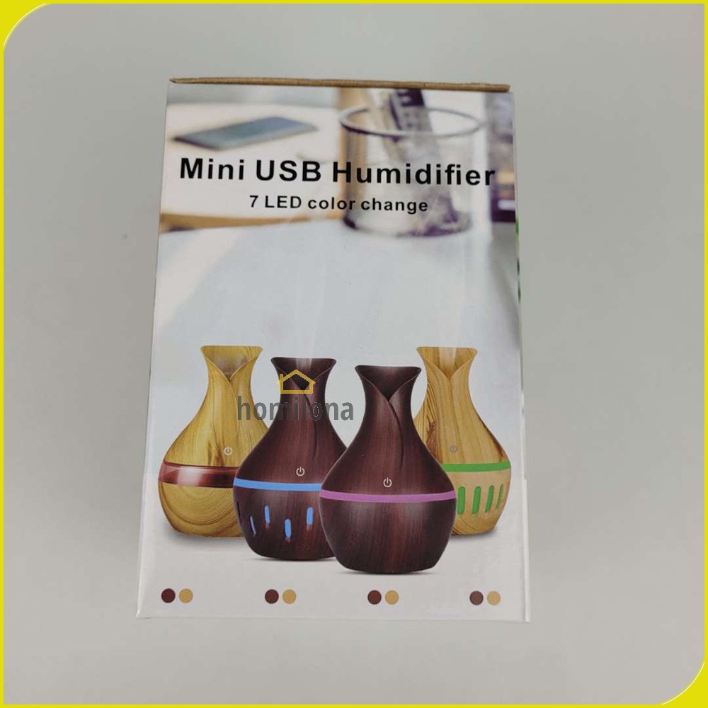 Air Humidifier Aromatherapy Oil Diffuser Wood Design 300ml JUTAOHUI  YX-188 Wooden Dark Brown