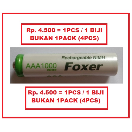 Baterai battery Foxer cas recharge rechargeable AAA aaa A3 a3 laris