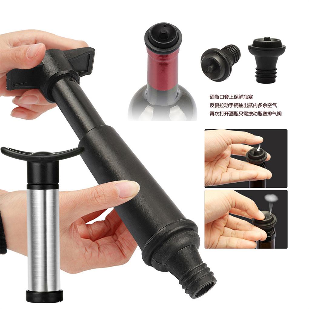 Vacuum Sparkling Wine Bottle Stopper Stainless Steel Pompa Botol Kecil Cork Sealer Saver Keeper Bar Kulkas Kitchen Man