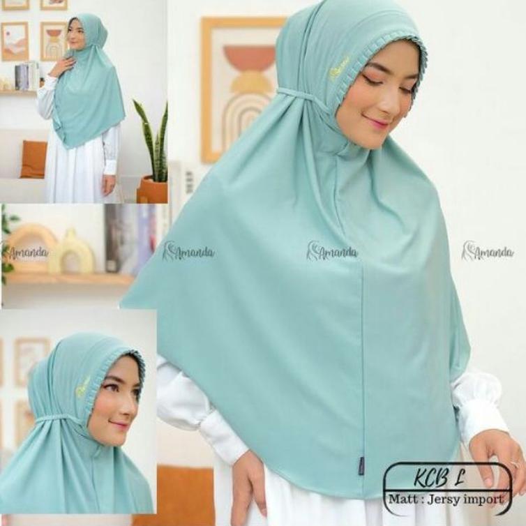 VI.18Oc22q • Bergo Lipit AMANDA KCB bahan Jersey Super | Bergo Maryam Lipit ori Amanda