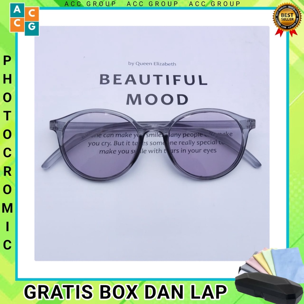 READY KACAMATA FRAME TERBARU MODEL OVAL KOREAN PHOTOCROMIC ANTIRADIASI UNISEX WANITA PRIA