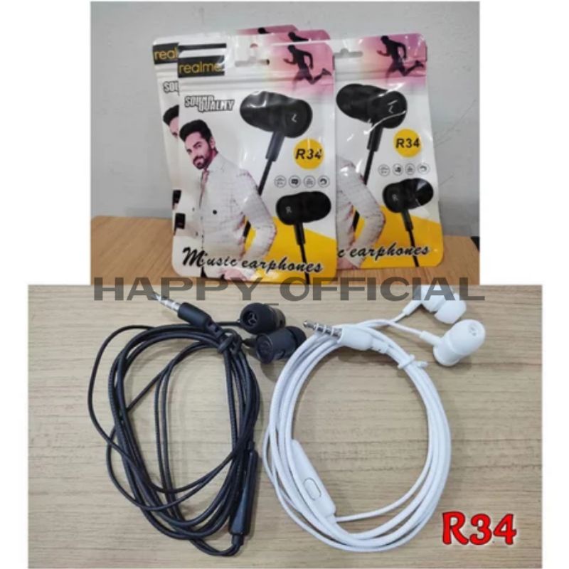 HF HEADSET EARPHONE REALME R-34 + MIC EXTRA BASS