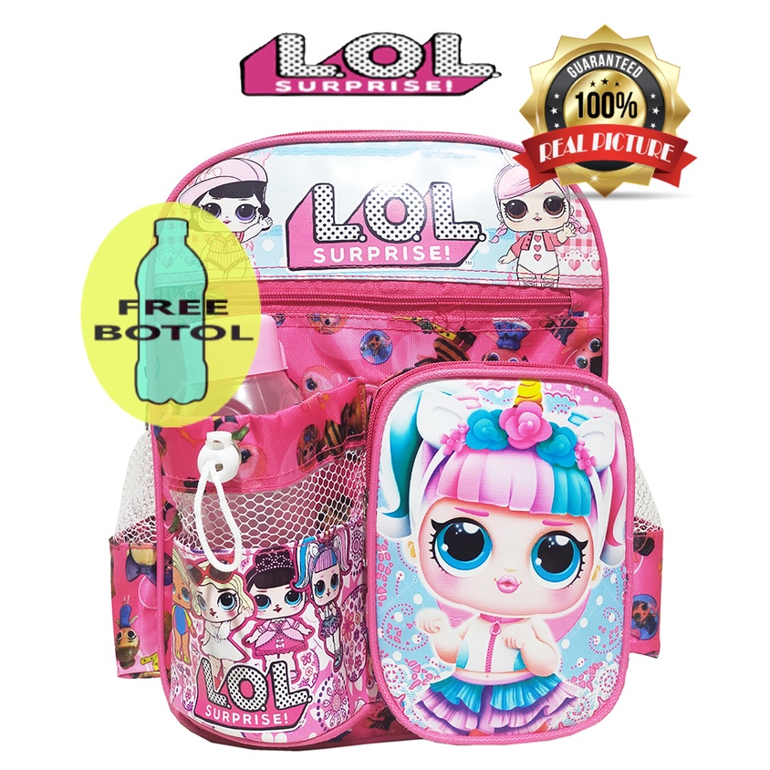 Tas Ransel Mini anak Sekolah PAUD/TK karakter L.O.L free botol // Tas ransel ngaji L.O.L TERMURAH!!