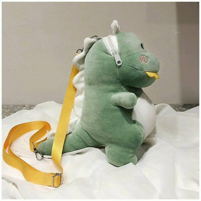 RC Tas Selempang Boneka Dinosaurus Bulu Korea Bisa COD