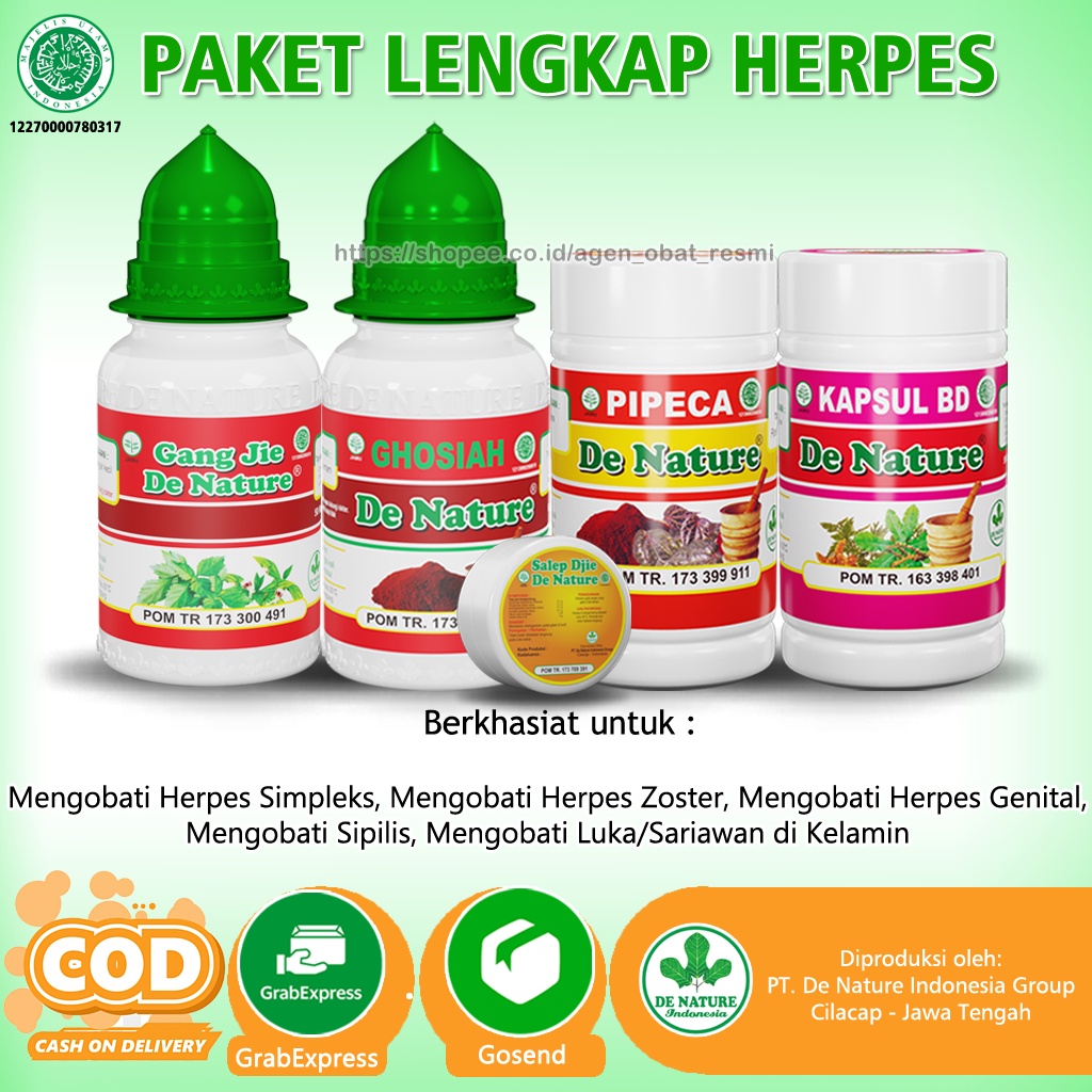 ORIGINAL OBAT HERBAL,HERPES,GENITAL ZOSTER Simplex Paket Lengkap Mujarab Obat Herpes Genital De