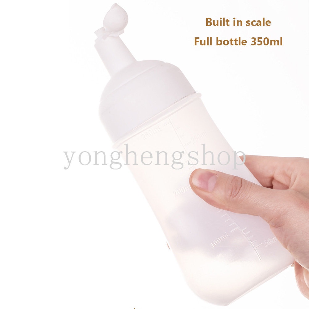 Botol Remas 350ml Bahan Plastik Dengan Skala Untuk Saus Mustard / Madu / Minyak Zaitun / Salad