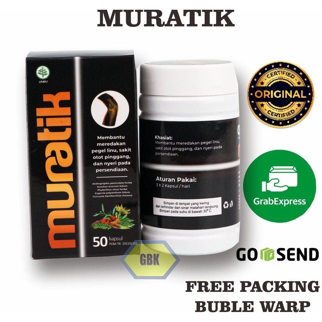 MURATIK Naturafit / Mengobati Nyeri Sendi Asam Urat Rematik 100% Herbal BPOM Naturatik