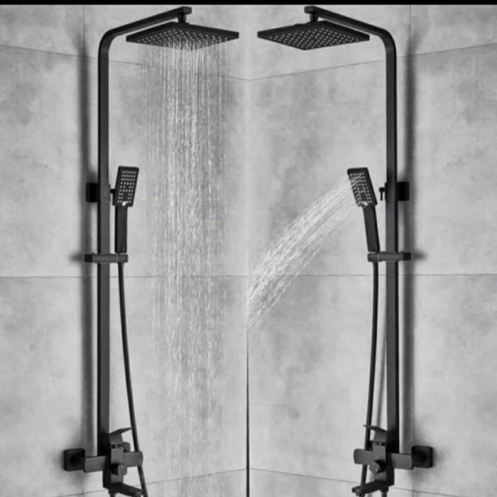 SHOWER TIANG SET MODEL TOTO WASSER BLACK/SHOWER COLUMN 3 WAY HITAM