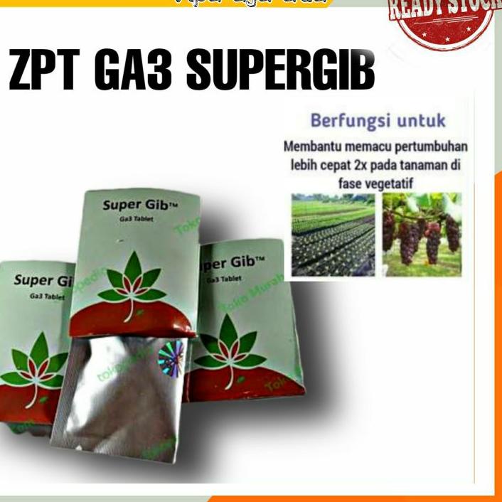 ㅀ SUPERGIB GA3 Tablet- ZPT Super Gib GA3 Giberelin Gibberillic acid Tanaman Padi Hortikultura BARU 3189 ◉