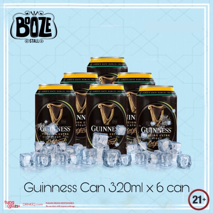 Bir Hitam Guinness Can 320ml x 6 can