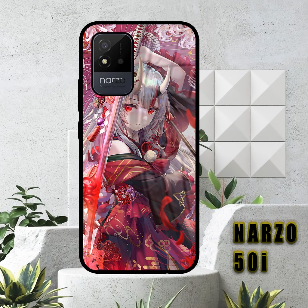 Case Kilau Realme Narzo 50i | Narzo 50i | Casing Hp Realme | Pelindung Smartphone | Motif Anime Girl