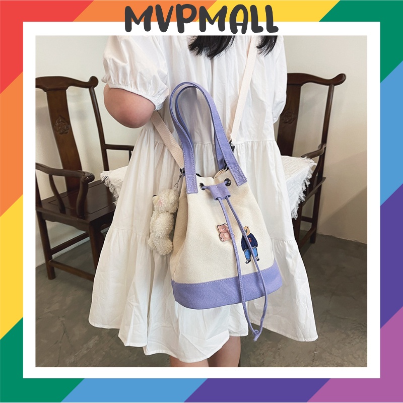 [BISA COD] T3999 Tas Canvas Tas Selempang Wanita Korea Tote Bag Sling Bag Perempuan Tahan Air Stylish