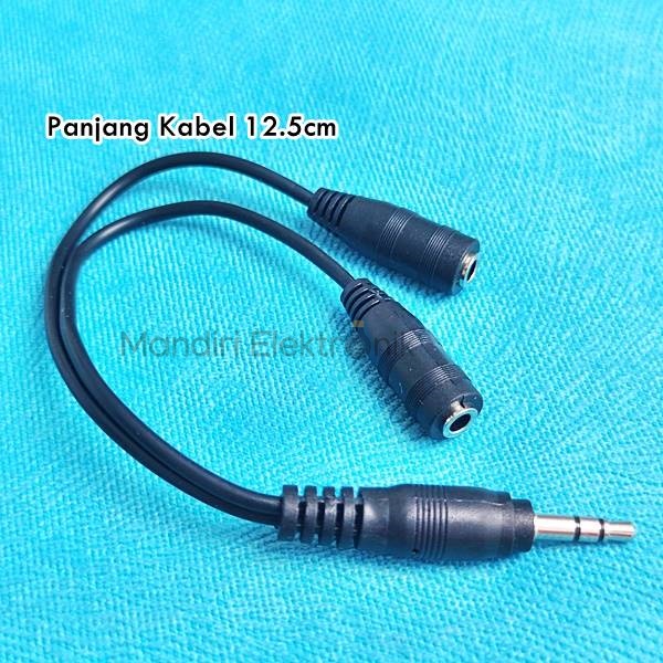 Kabel Audio Splitter 3.5mm to 2 Audio 3.5mm Female - Jack Splitter 1 Input to 2 Output Share Music For 2 Headset